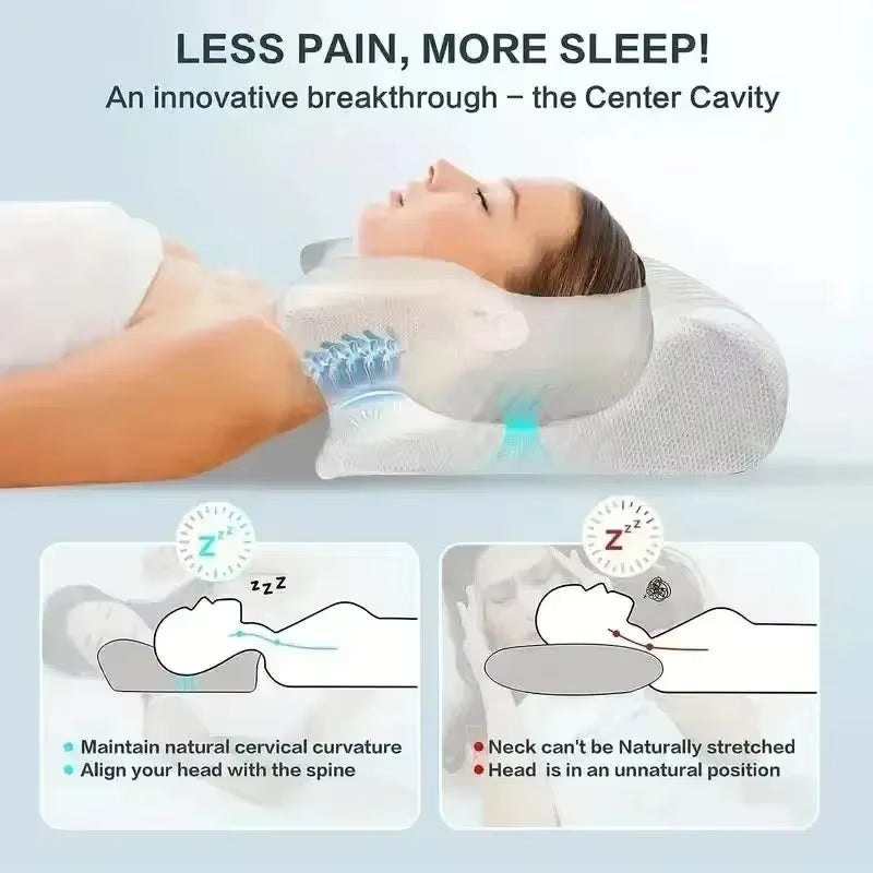 Novara Ergonomic Butterfly Cervical Pillow — Memory Foam Side Sleeper Support