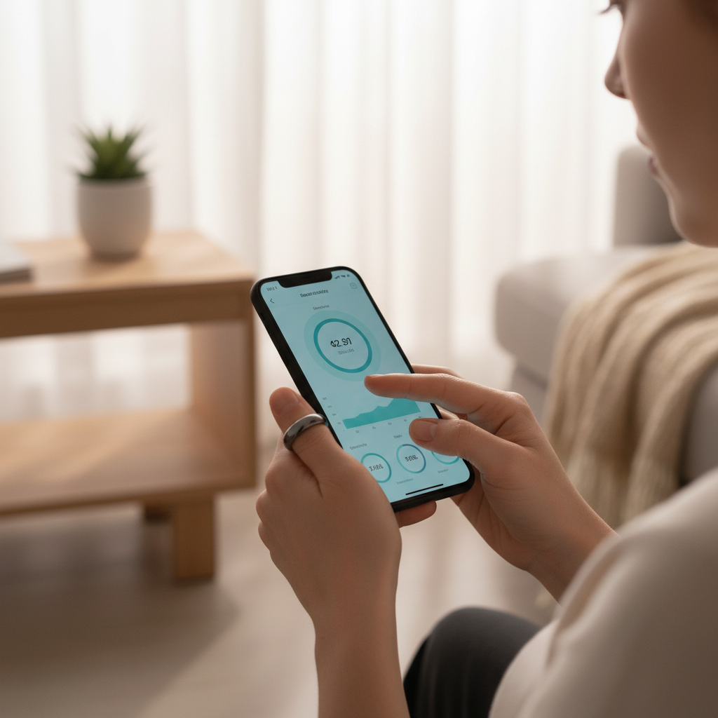 Smart health ring worn on finger lifestyle