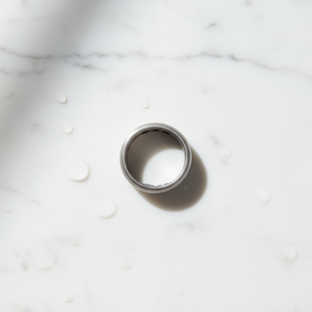 Smart health ring flat lay product shot